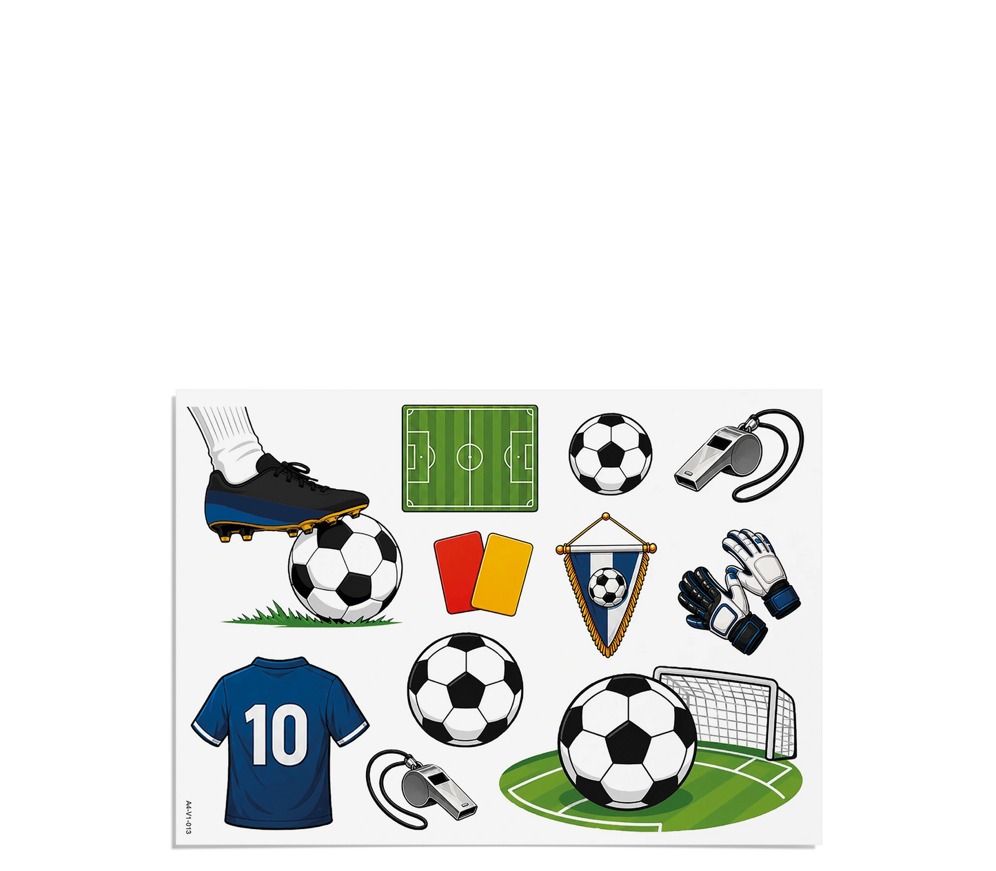 Fensterbild Fußball mit Trikot