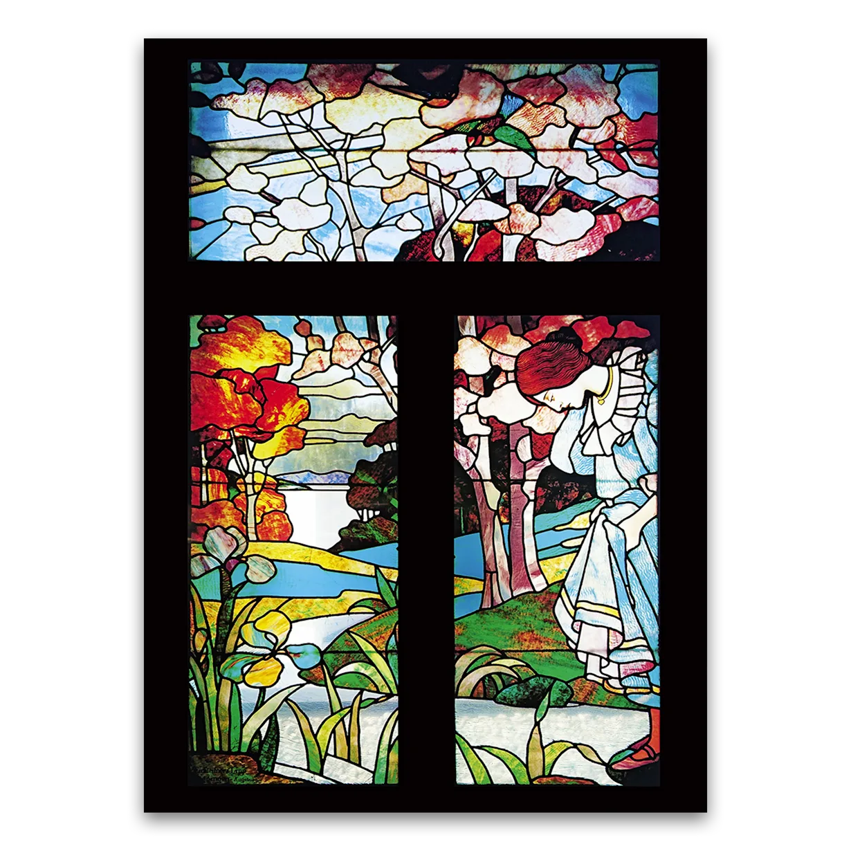 Poster Jugendstil Mädchen am Fluß