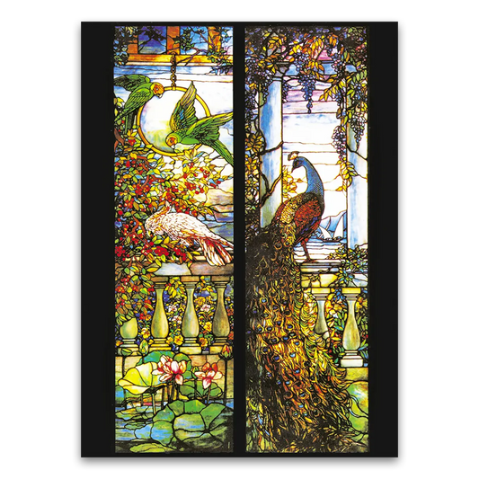 Poster Tiffany-Fenster Pfau